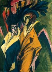 路上で二人の女性 作： Ernst Ludwig Kirchner